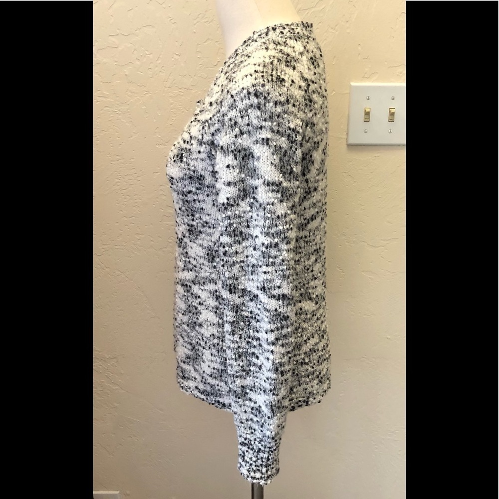 Blush & Bloom Black&White Sweater / v neck / long sleeve/ Black/White /Size: M - Picture 6 of 12